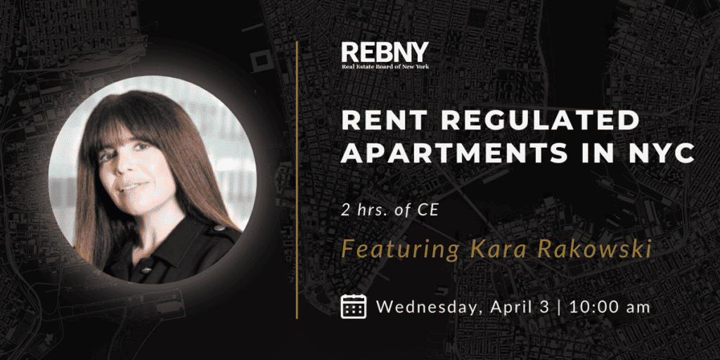 BBG is conducting an in-person seminar regarding NYC rent regulations at the REBNY auditorium. 